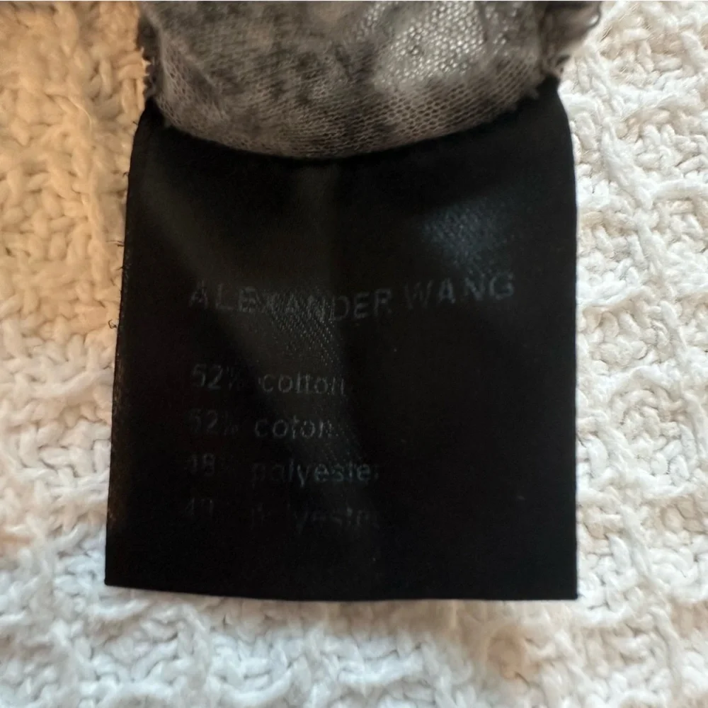 Alexander Wang Heather Grey Feathered Racerback Tank Top size medium women’s - Picture 7 of 7